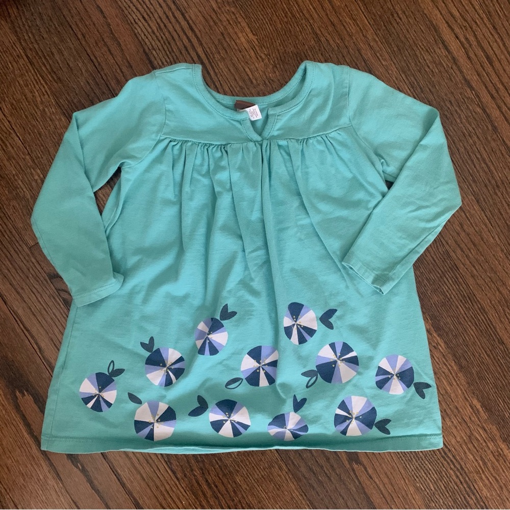 Tea Collection Aqua Dress Pinwheels Long Sleeve 18-24 Months